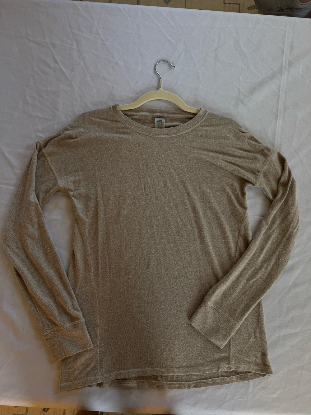 Mono B Heathered Taupe Crewneck Knit Top - Picture 3 of 4